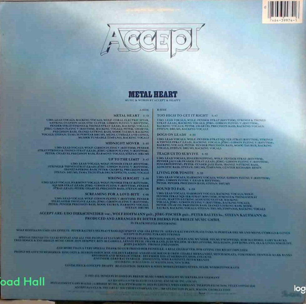 Accept - Metal Heart - Used Vinyl