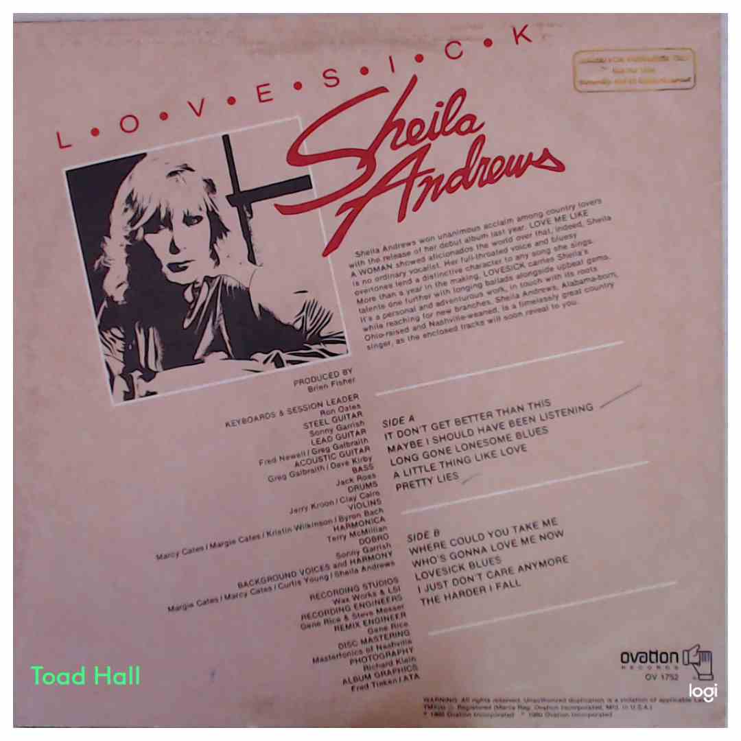 Sheila Andrews - Lovesick - Promo - Used Vinyl