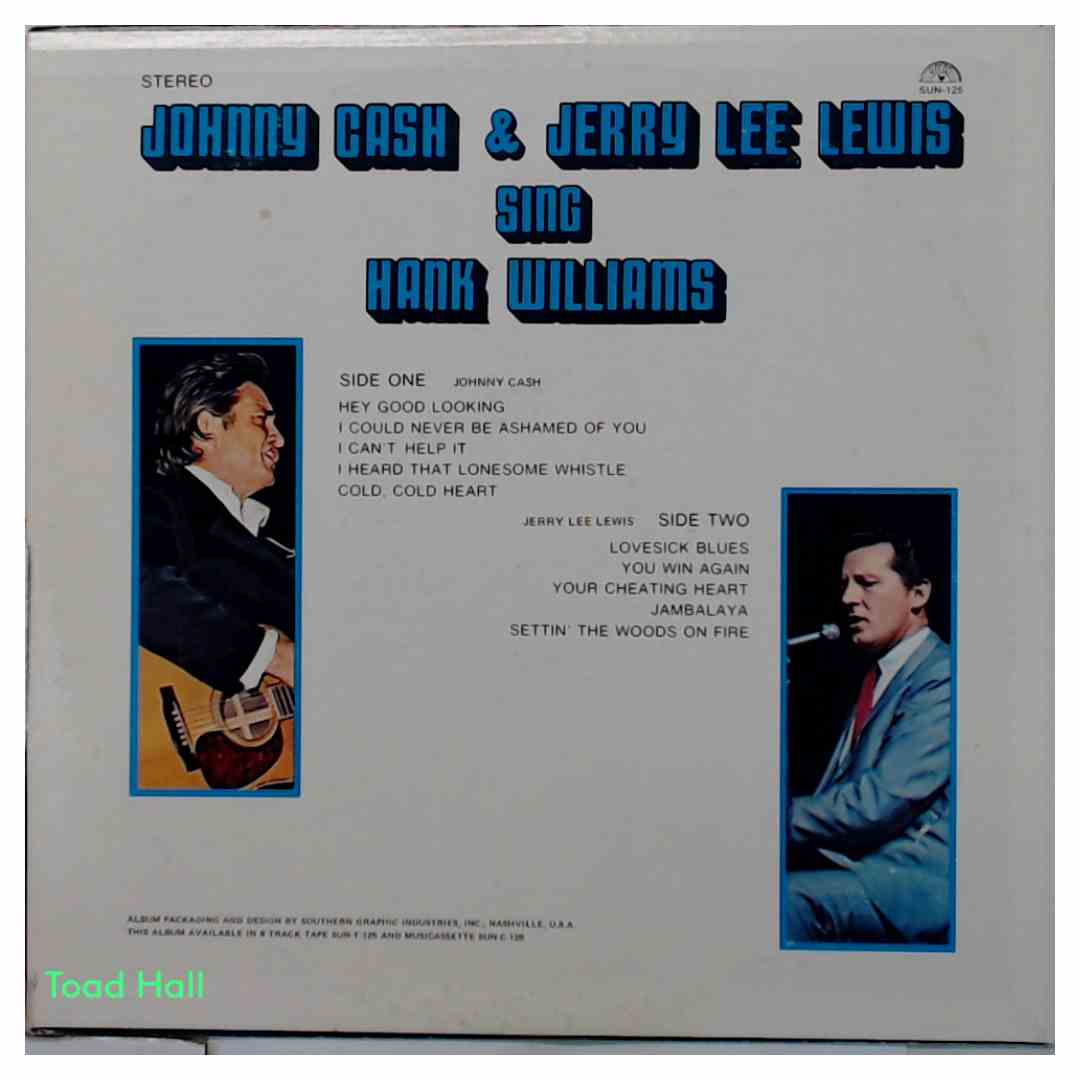 Johnny Cash & Jerry Lee Lewis - Sing Hank Williams - Used Vinyl