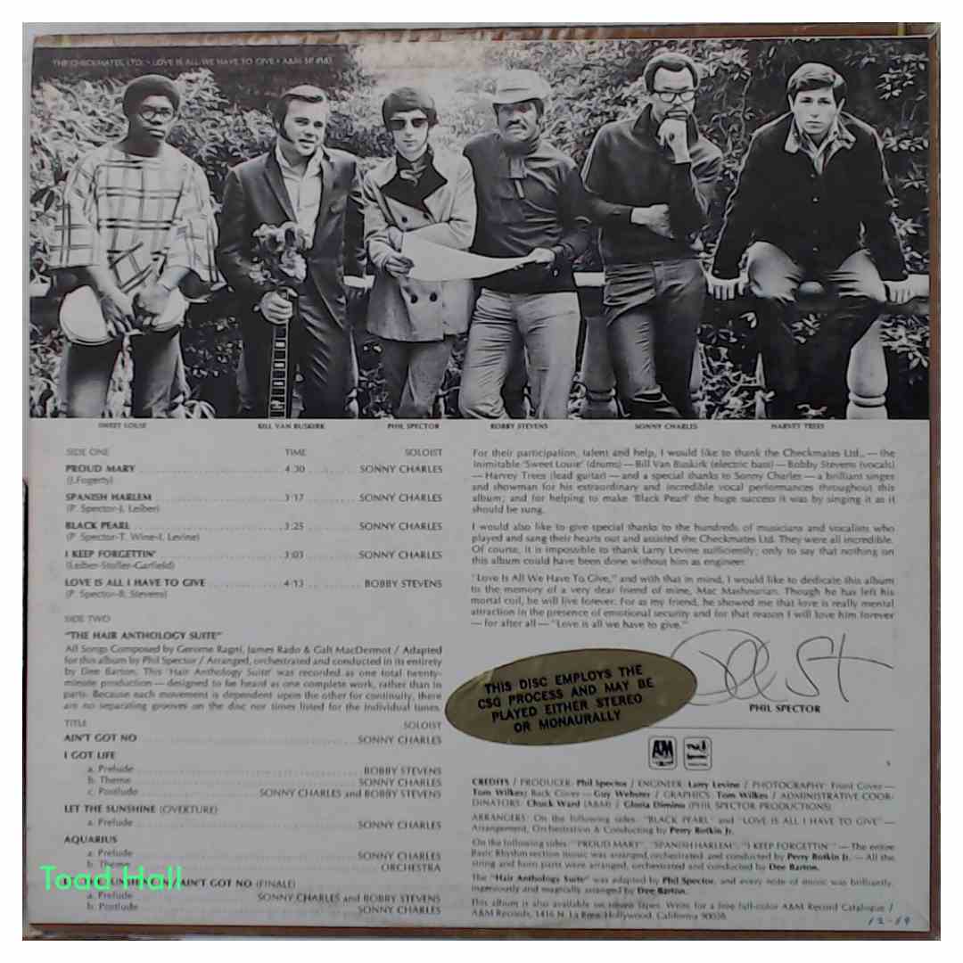 The Checkmates, LTD. - Love is All We Have to Give - Used Vinyl