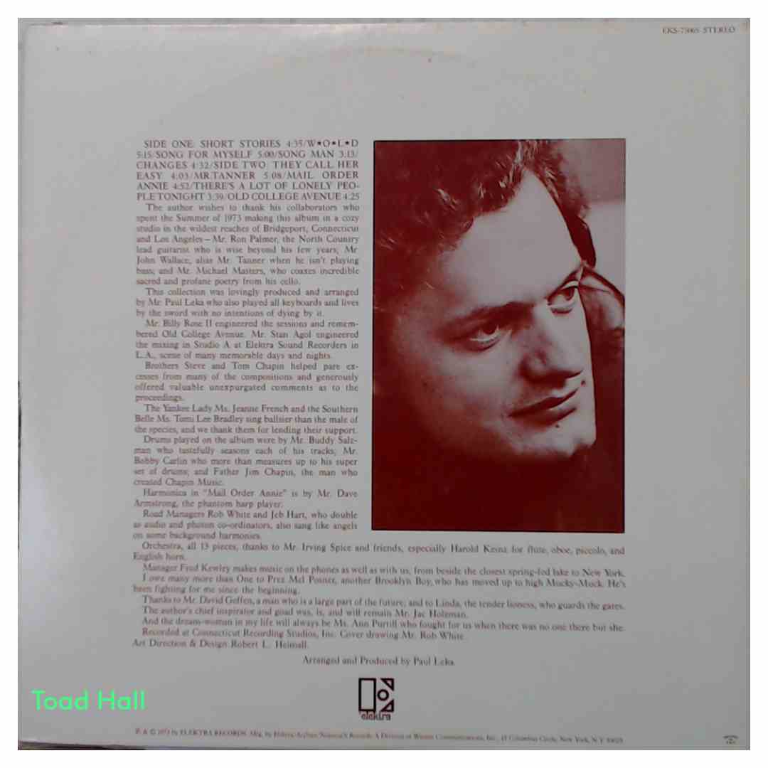 Harry Chapin - Short Stories - Used Vinyl