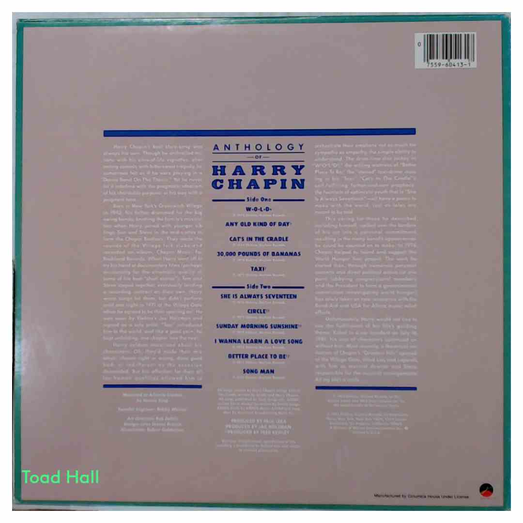 Harry Chapin - Anthology Of Harry Chapin - Used Vinyl