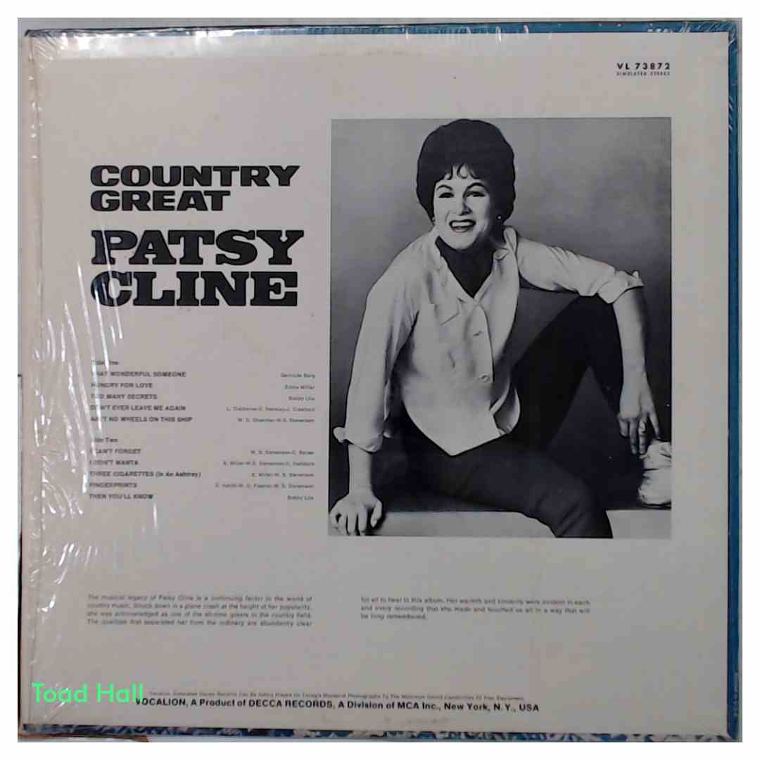 Patsy Cline - Country Great - Used Vinyl