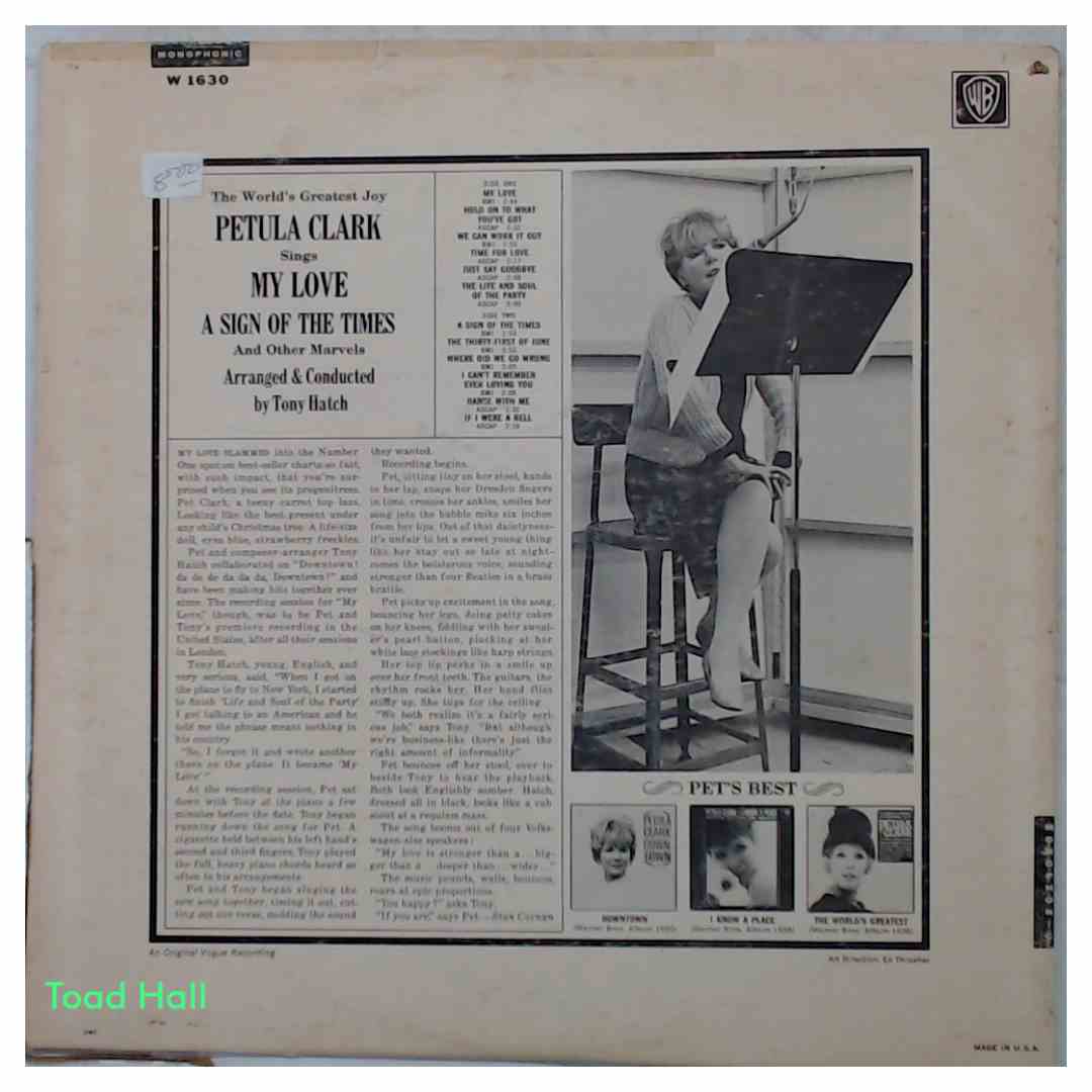 Petula Clark - A Sign Of The Times/My Love - Used Vinyl