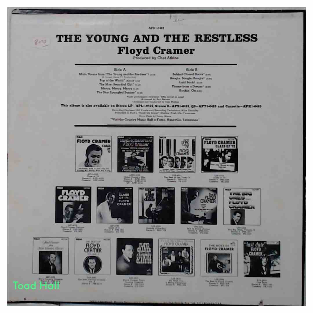 Floyd Cramer - The Young and The Restless (Quadrophonic) - Used Vinyl