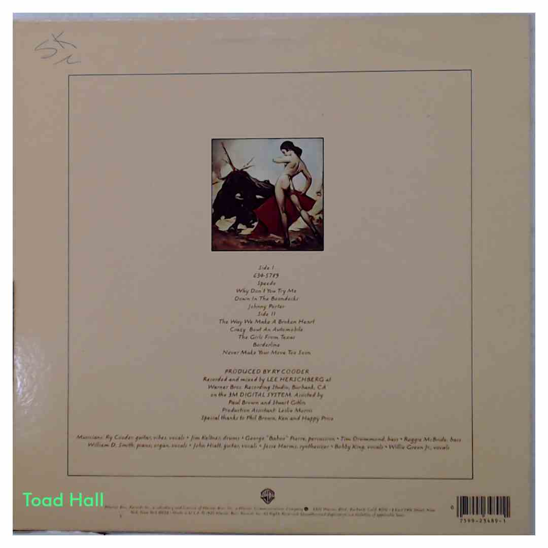 Ry Cooder - Borderline - Used Vinyl