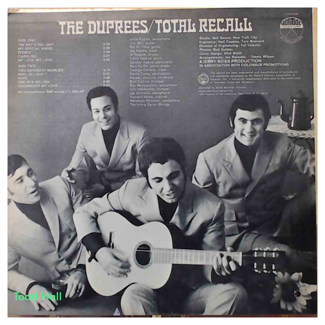 The Duprees - Total Recall - Used Vinyl