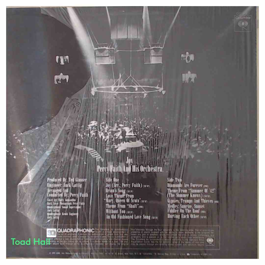 Percy Faith And His Orchestra -Joy (Quadrophonic) - Used Vinyl