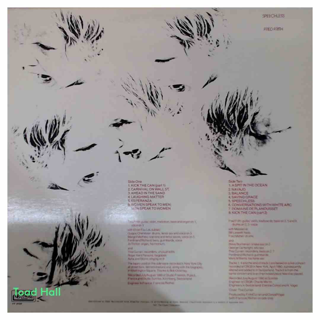 Fred Frith - Speechless - Used Vinyl