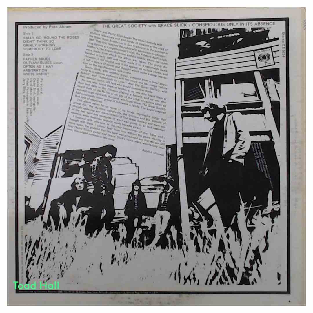 The Great Society with Grace Slick - Conspicuous Only In Its Absence - Used Vinyl