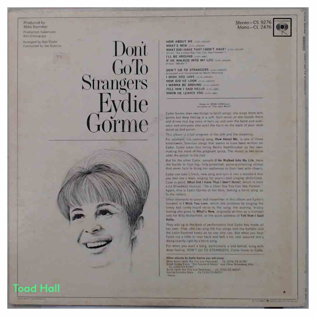 Eydie Gorme - Don't Go To Strangers - Used Vinyl