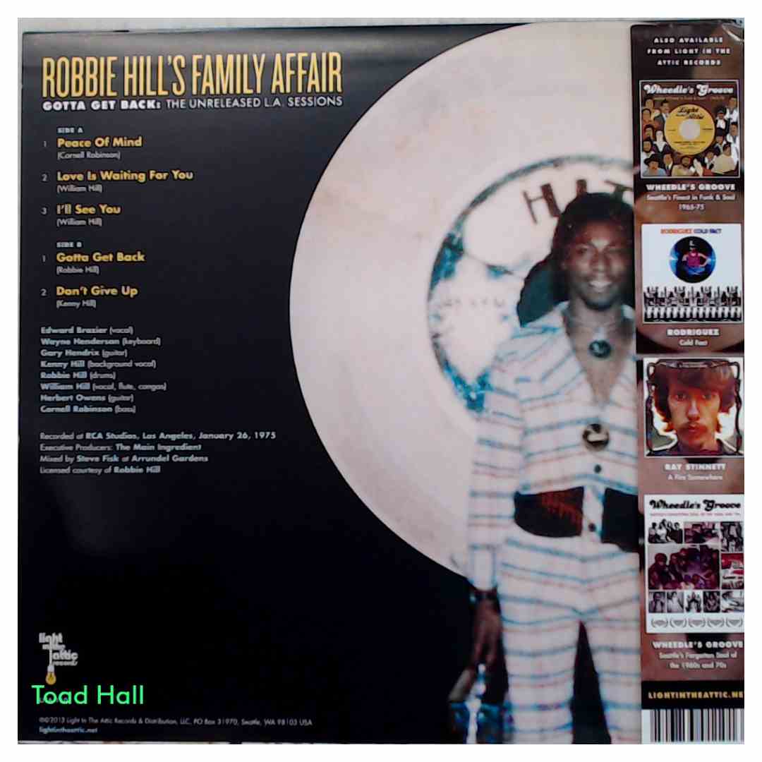 Robbie Hill's Family Affair - Gotta Get Back: The Unreleased L.a. Sessions - Vinyl by ROBBIE HILL's FAMILY AFFAIR Used