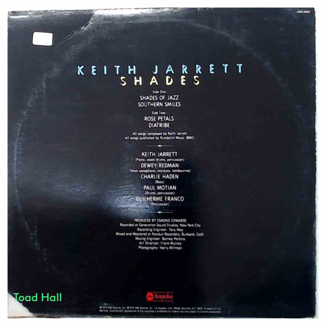 Keith Jarrett - Shades - Used Vinyl