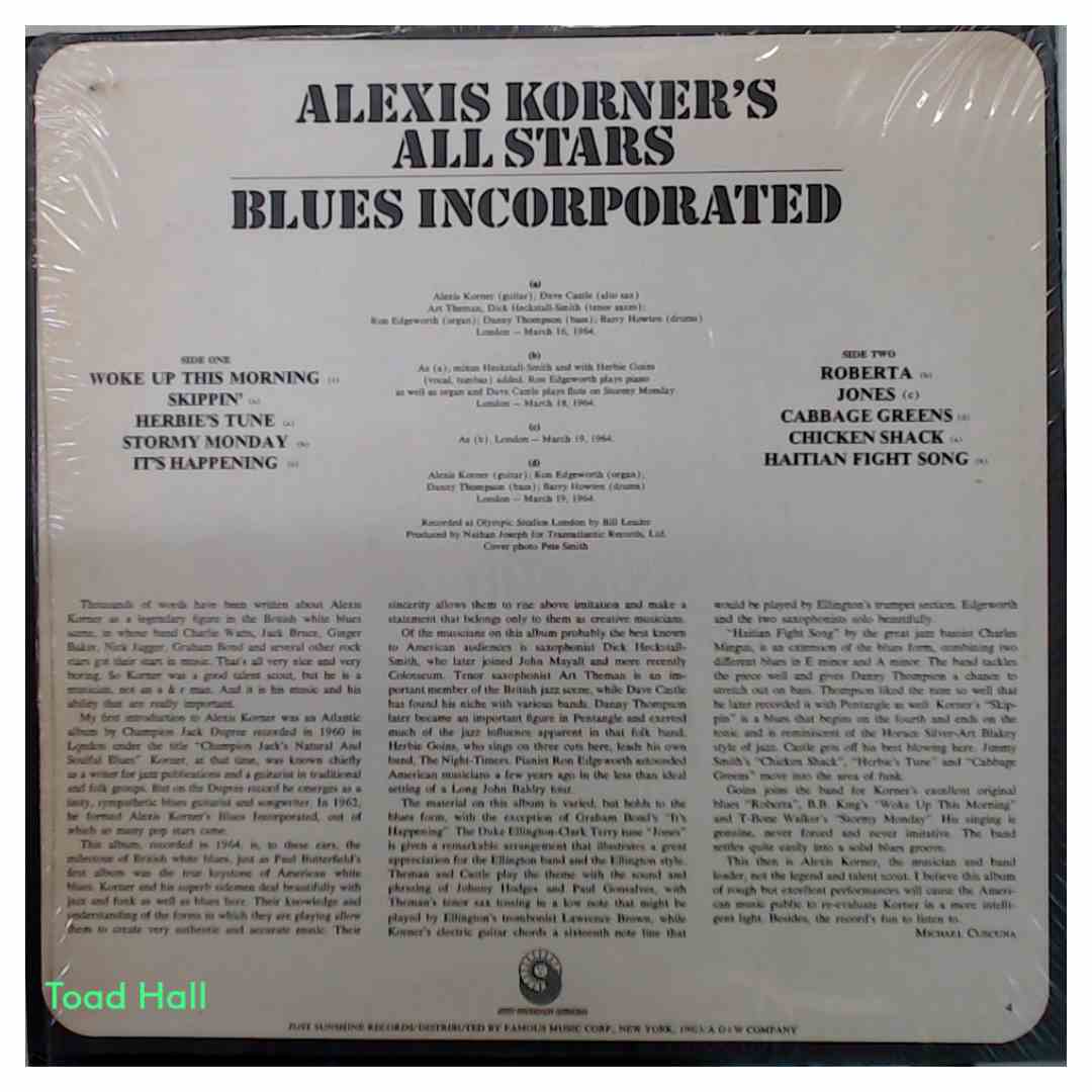 Alexis Korner - Alexis Korner's All Stars-Blues Incorporated - Used Vinyl