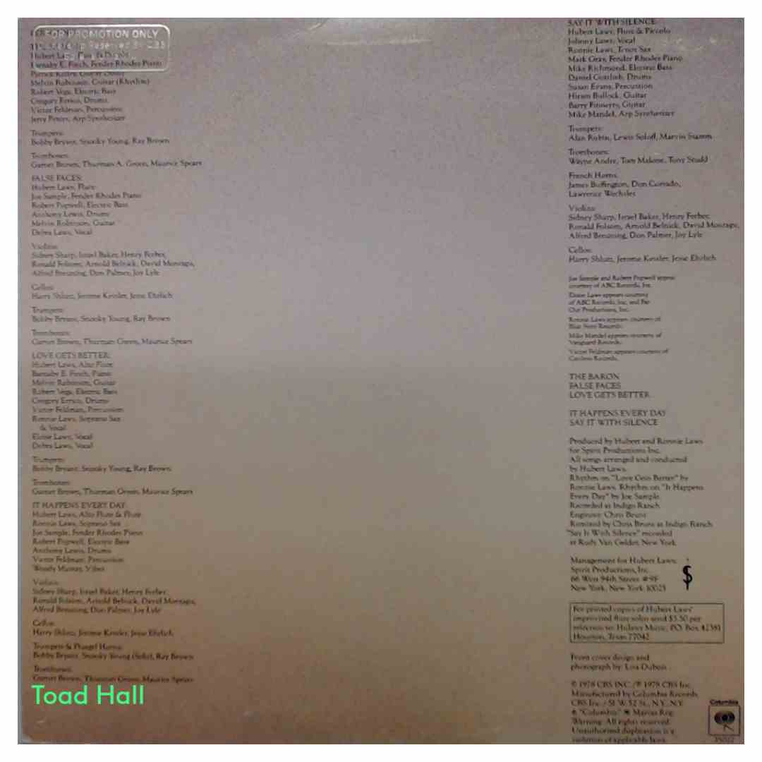 Hubert Laws - Say It With Silence (Promo) - Used Vinyl