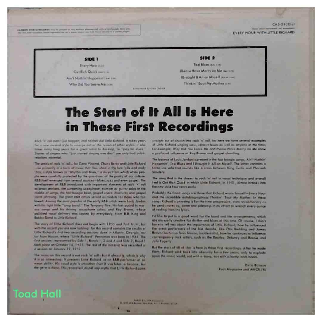 Little Richard - Every Hour With - Used Vinyl