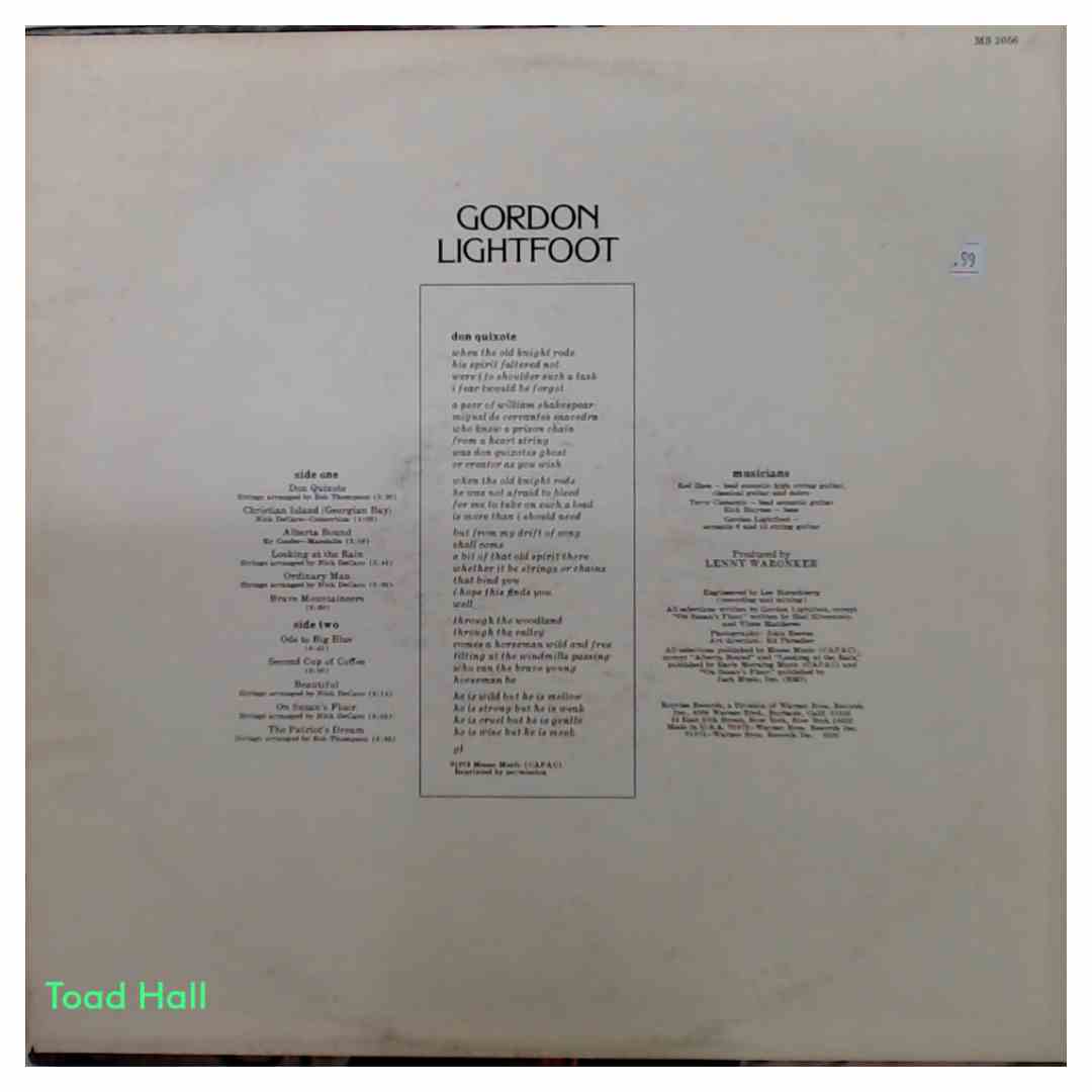 Gordon Lightfoot - Don Quixote - Used Vinyl
