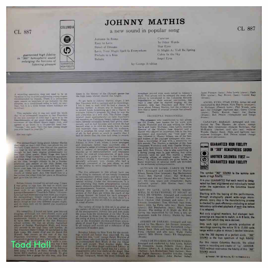 Johnny Mathis - Johnny Mathis - Used Vinyl