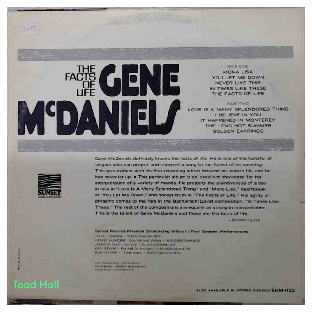 Gene McDaniels - The Facts of Life - Used Vinyl