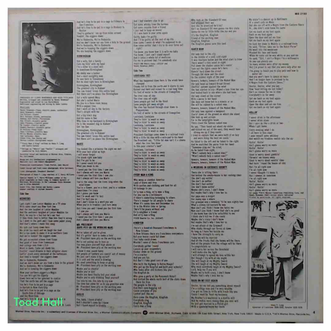 Randy Newman Good Old Boys Used Vinyl LP