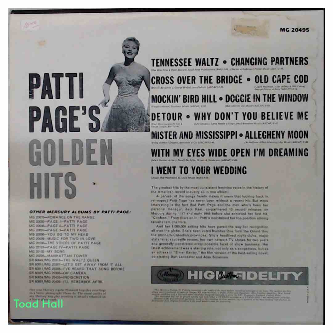 Patti Page - Golden Hits - Used Vinyl