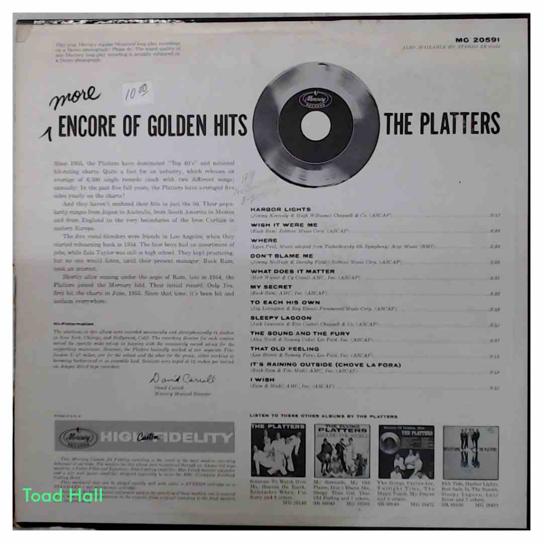 The Platters - More Encore of Golden Hits - Used Vinyl