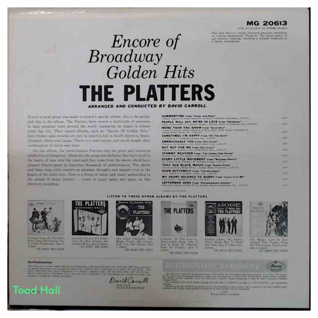 The Platters - Encore of Broadway Golden Hits - Used Vinyl