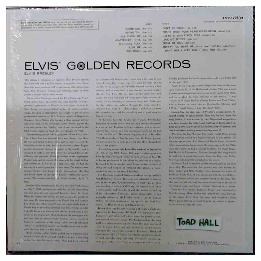 Elvis Presley - Elvis' Golden Record -Used Vinyl