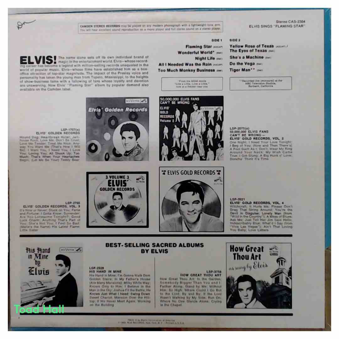Elvis - Flaming Star - Used Vinyl