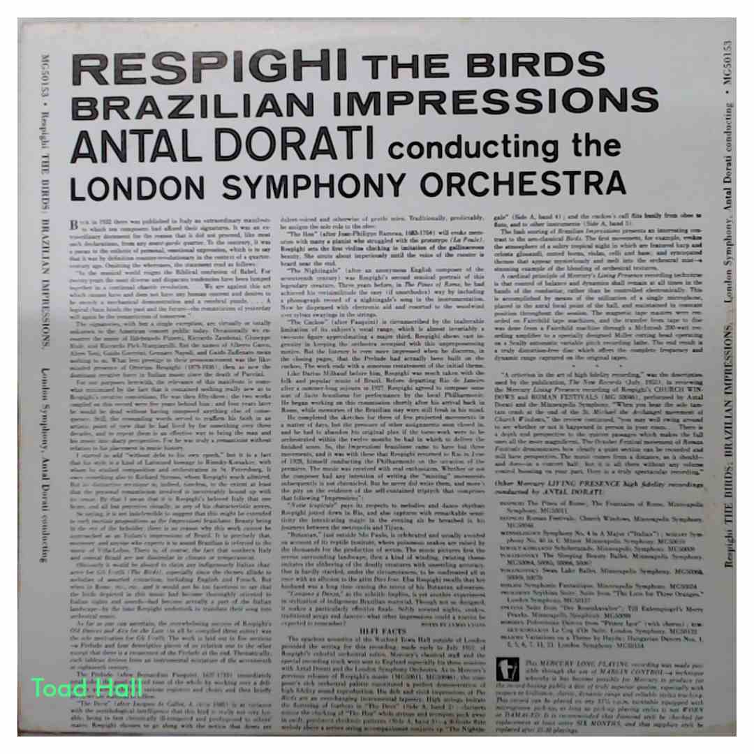 Respighi - The Birds: Brazilian Impressions - Used Vinyl