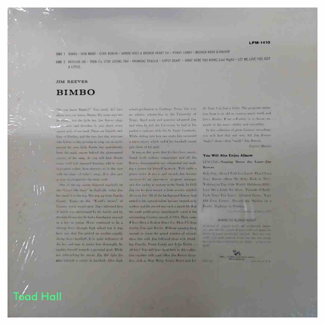 Jim Reeves - Bimbo - Used Vinyl
