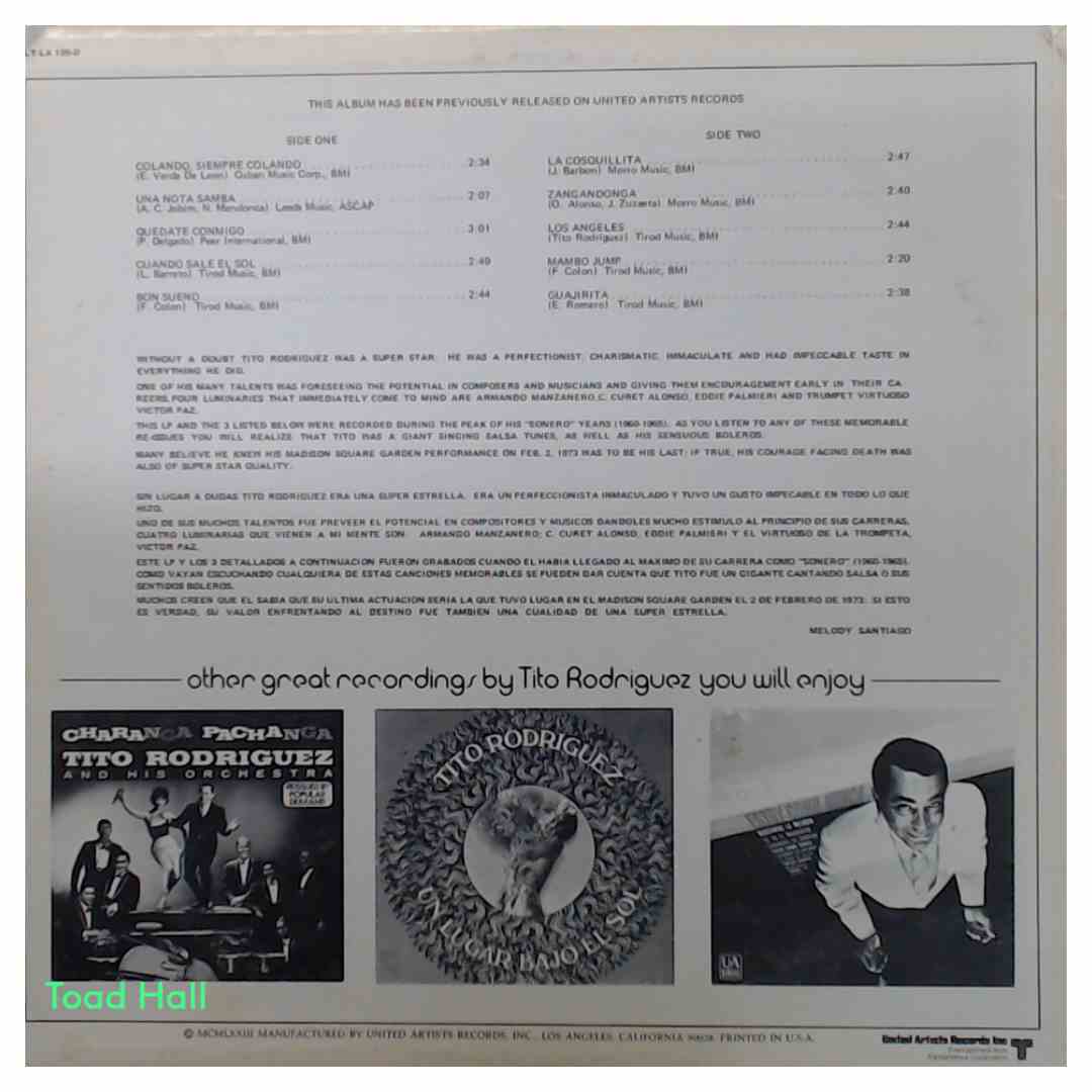 Tito Rodriguez - From Hollywood - Used Vinyl