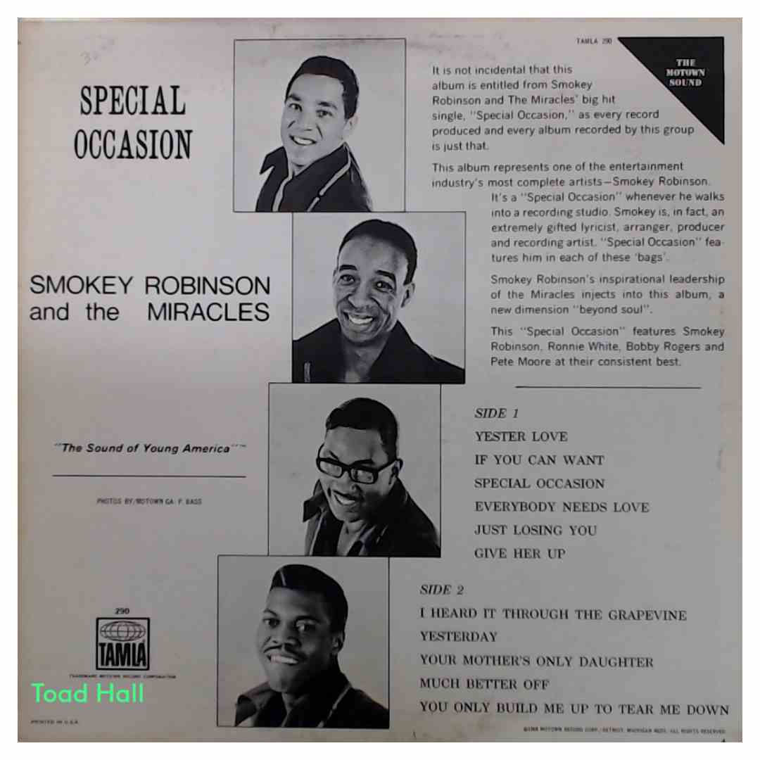 Smokey Robinson and the Miracles - Special Occasion - Used Vinyl