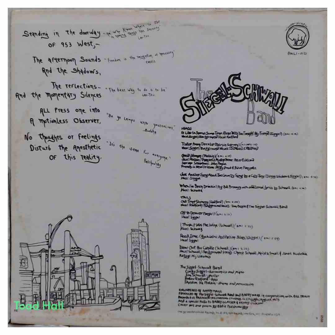 The Siegel-Schwall Band - 953 West - Used Vinyl