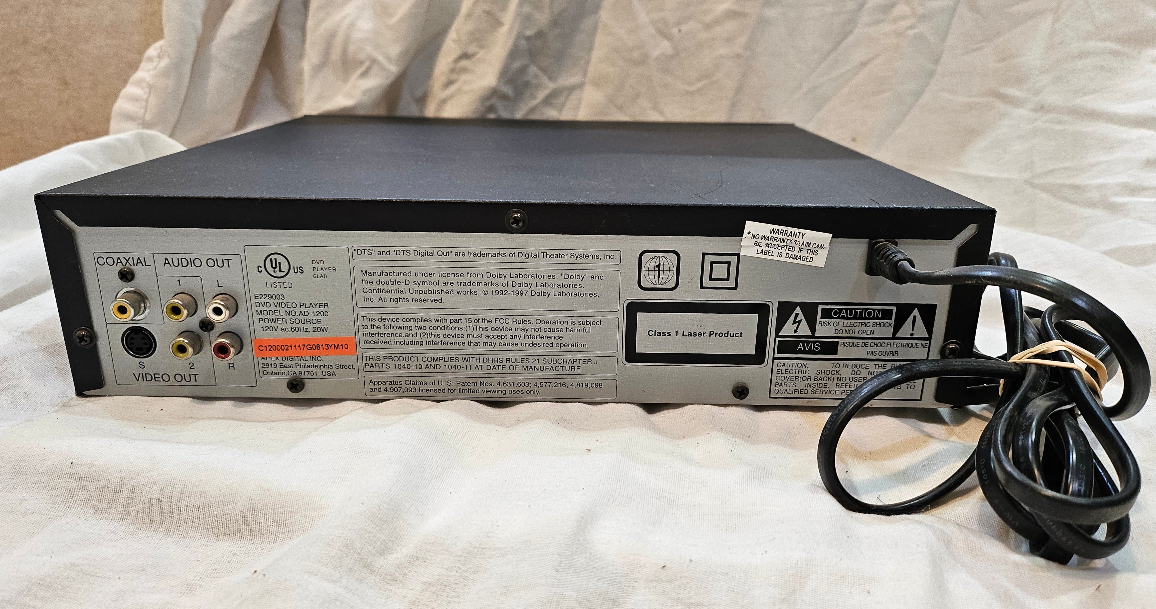 APEX AD-1200 DVD Player