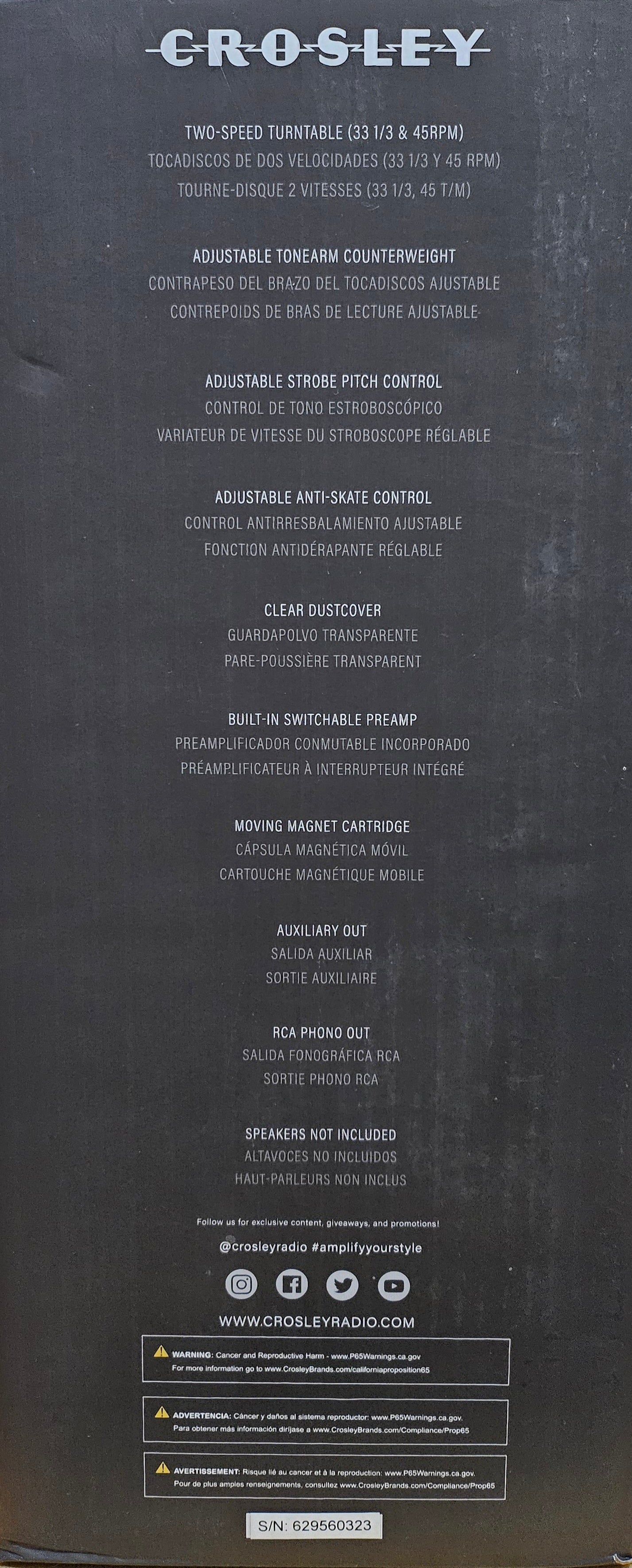 Crosley C100A-SI Turntable • BRAND NEW