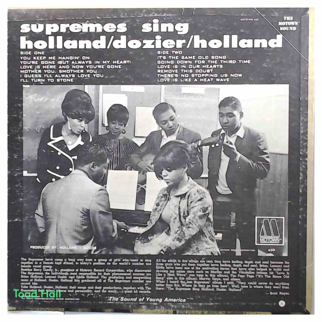 The Supremes Supremes Sing Holland, Dozier, Holland Used Vinyl LP