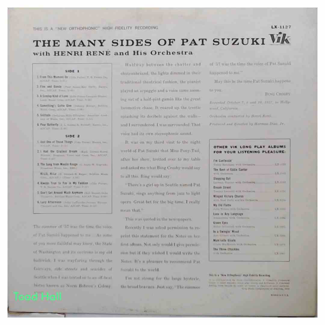 Pat Suzuki - The Many Sides Of Pat Suzuki - Used Vinyl LP