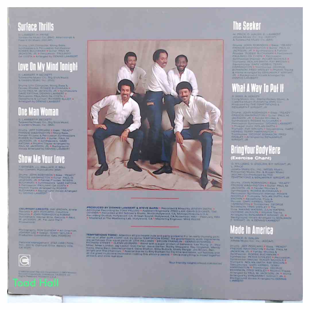 THE TEMPTATIONS Surface Thrill Used Vinyl LP