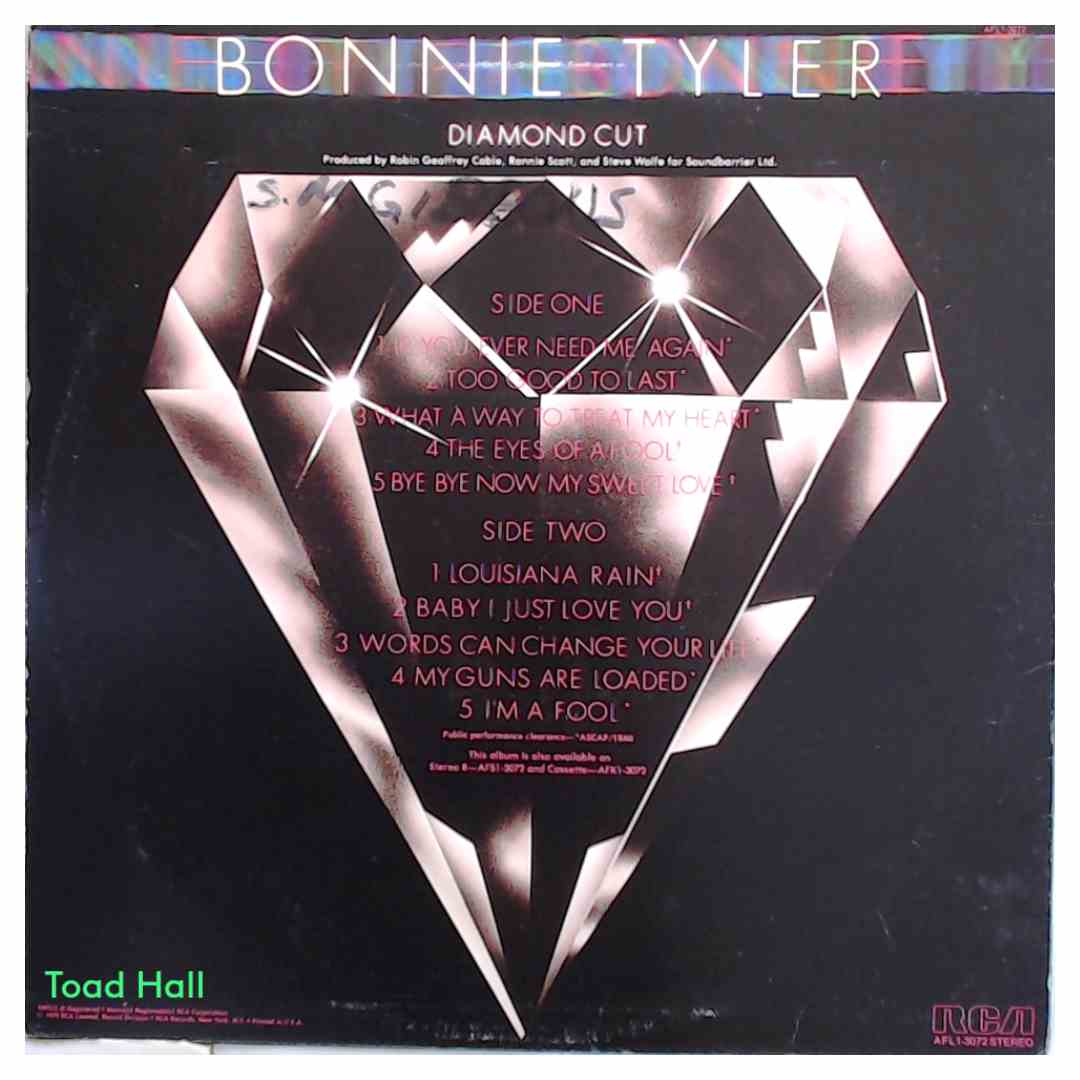 BONNIE TYLER Diamond Cut Used Vinyl LP