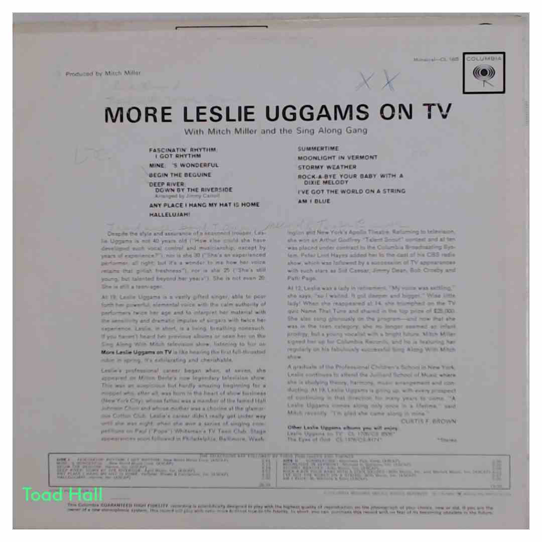 LESLIE UGGAMS More Leslie Uggams On TV Used Vinyl LP