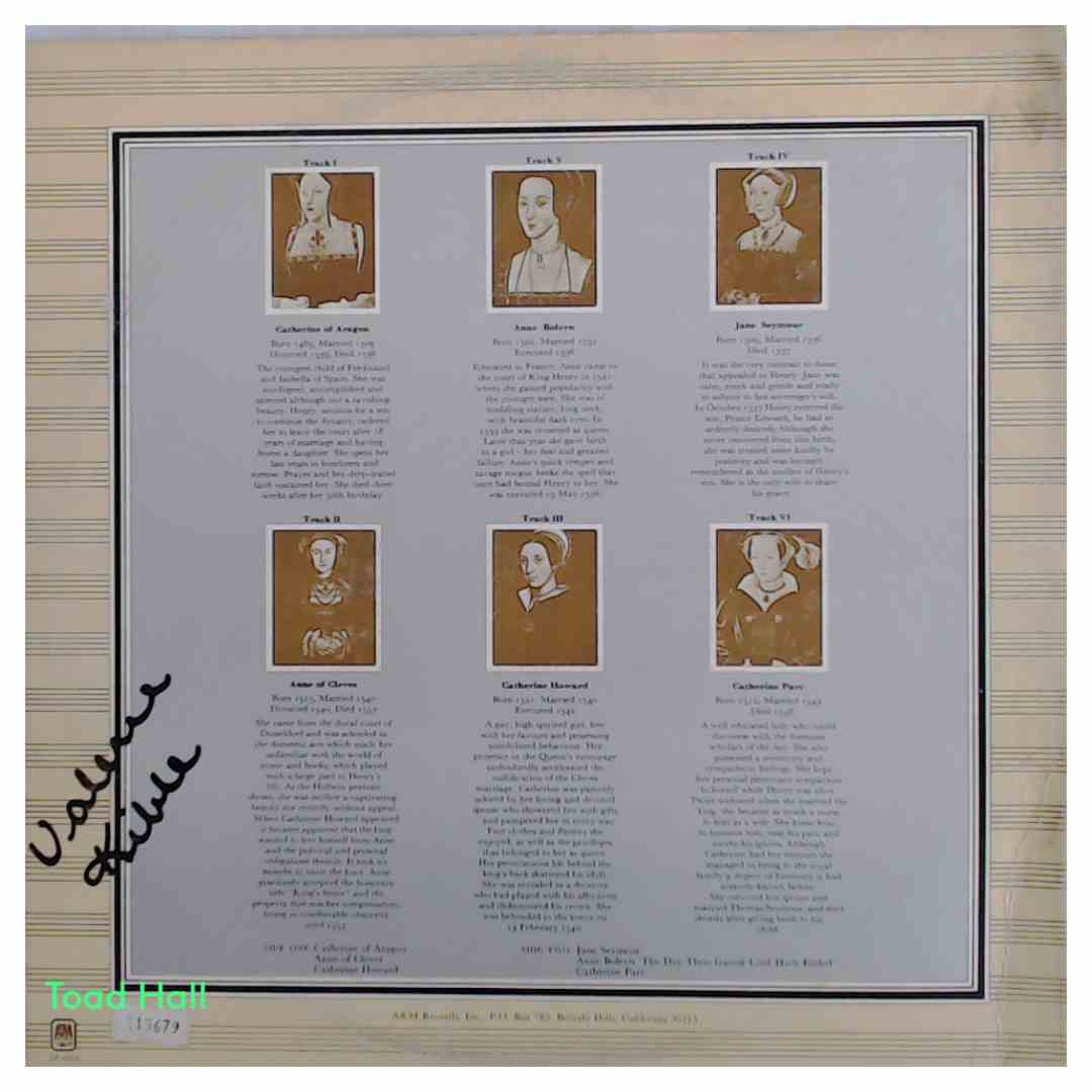 RICK WAKEMAN The Six Wives of Henry VIII Used Vinyl LP