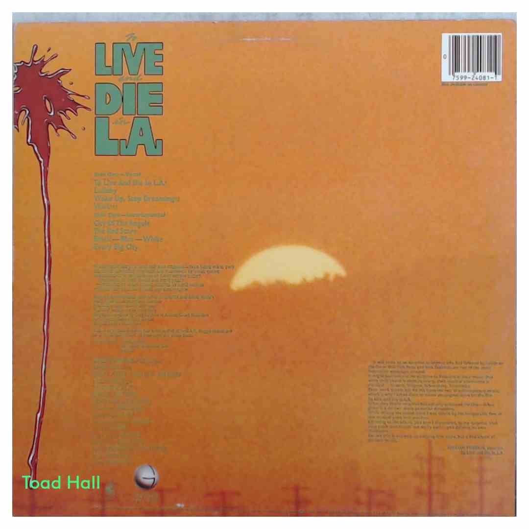 WANG CHUNG To Live and Die in L.A. Soundtrack Used Vinyl LP