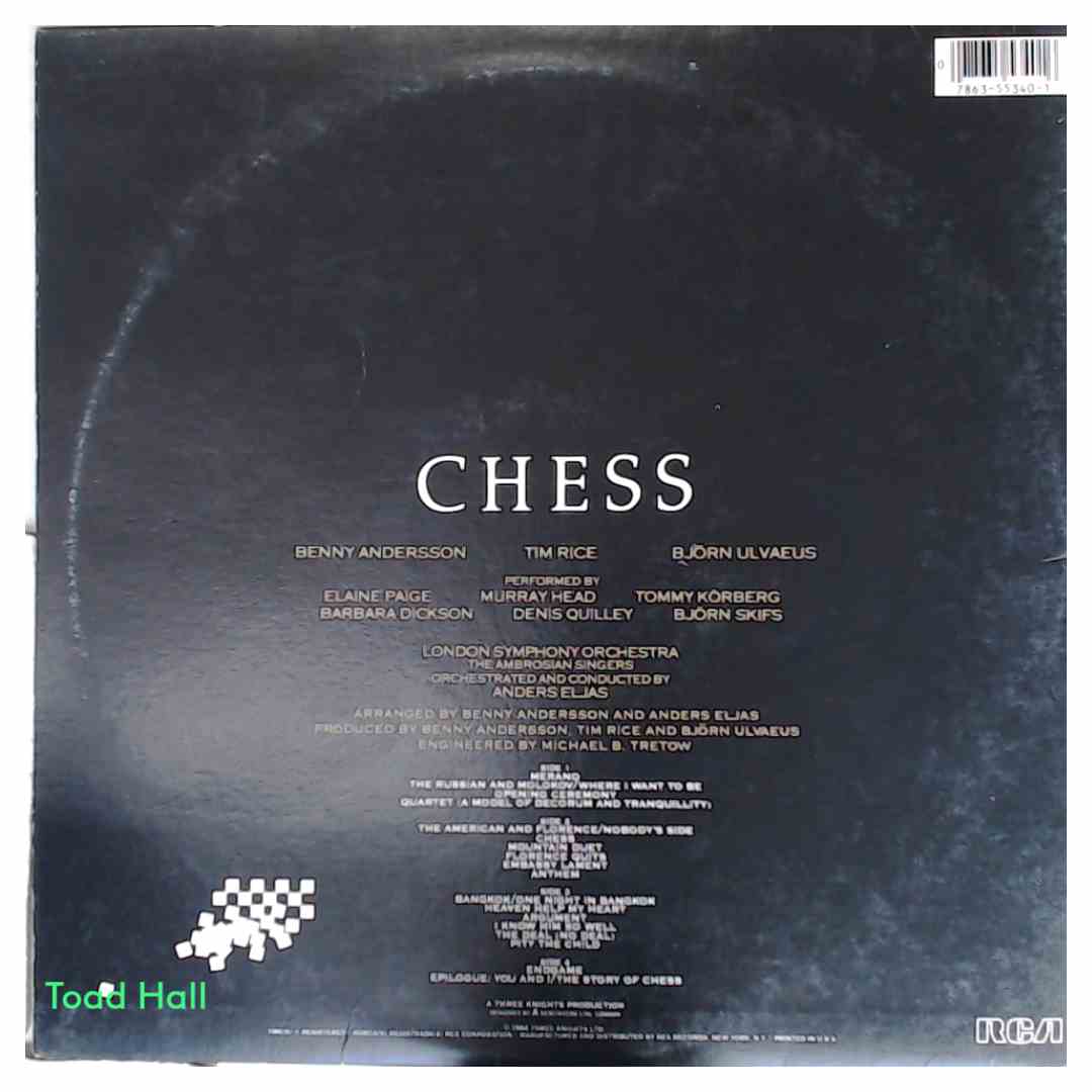 BENNY ANDERSSON, TIM RICE, BJORN ULAEUS Chess Used Vinyl 2 LP