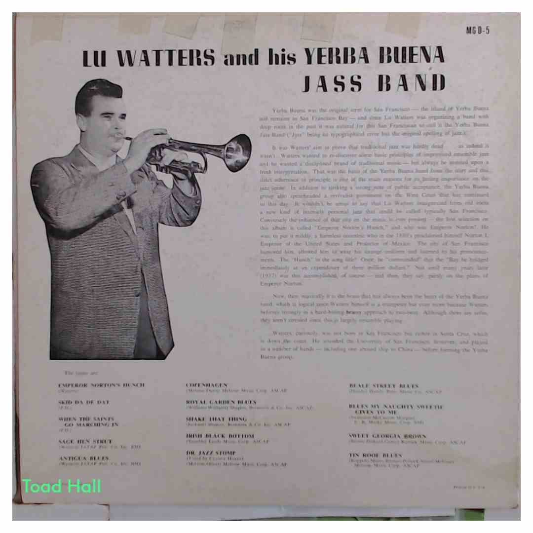 LU WATTERS AND HIS YERBA BUENA JASS BAND Used Vinyl LP