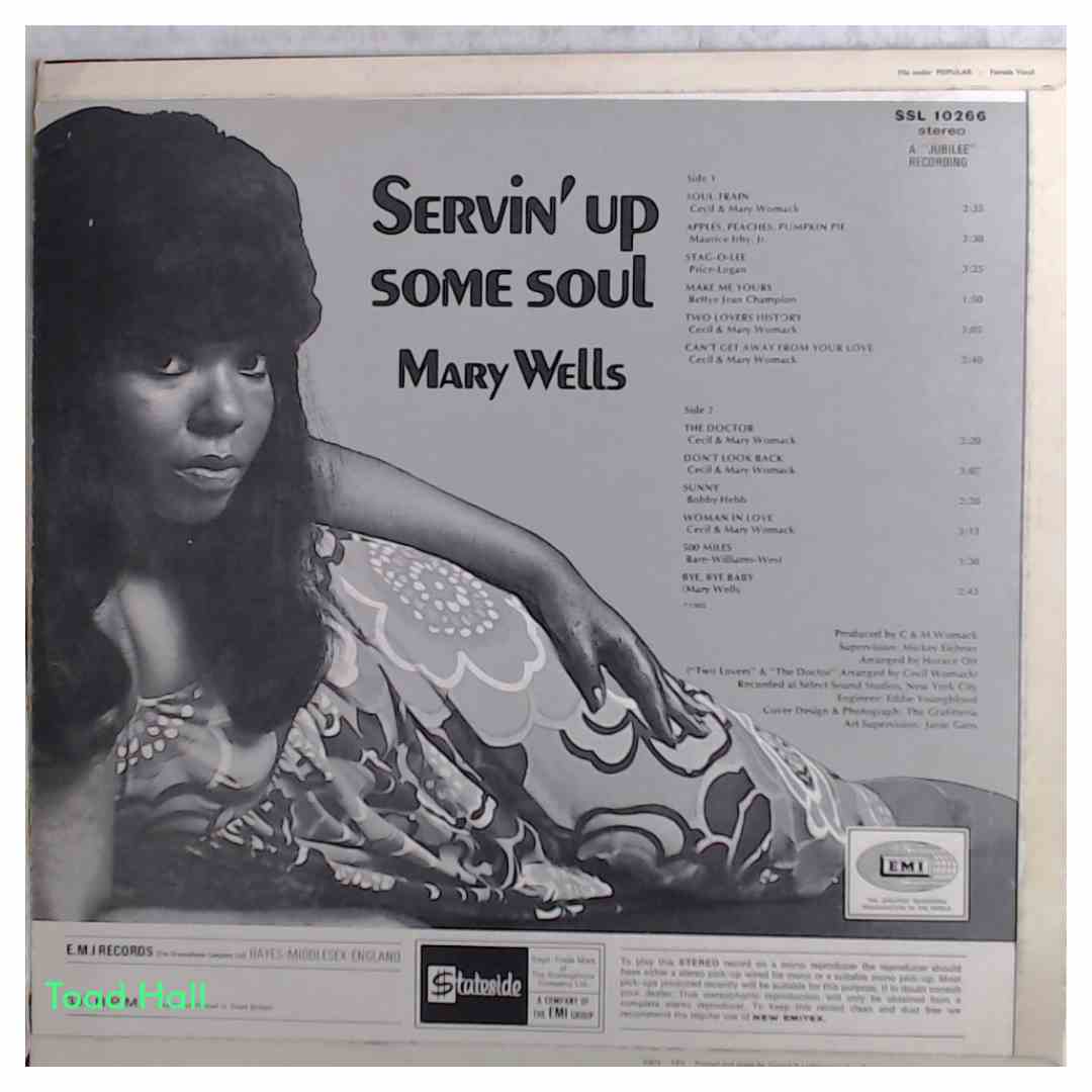 MARY WELLS Servin' Up Some Soul UK Import Used Vinyl LP