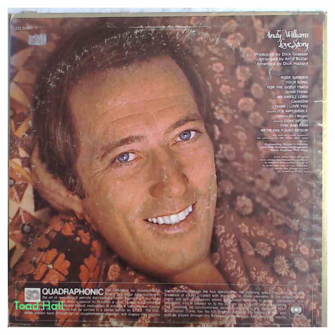 ANDY WILLIAMS Love Story (Quadrophonic) Used Vinyl LP