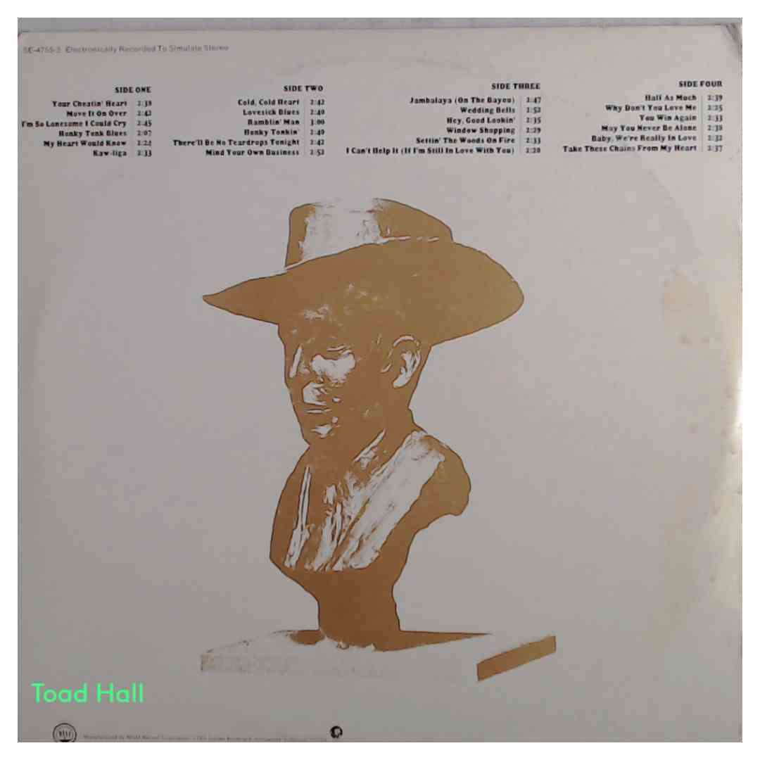 HANK WILLIAMS 24 Of Hank Williams' Greatest Hits Used Vinyl LP