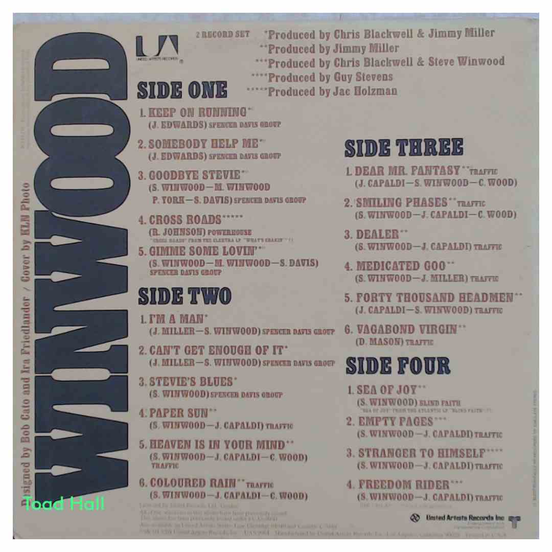 STEVE WINWOOD Winwood 2 LP Set Used Vinyl LP