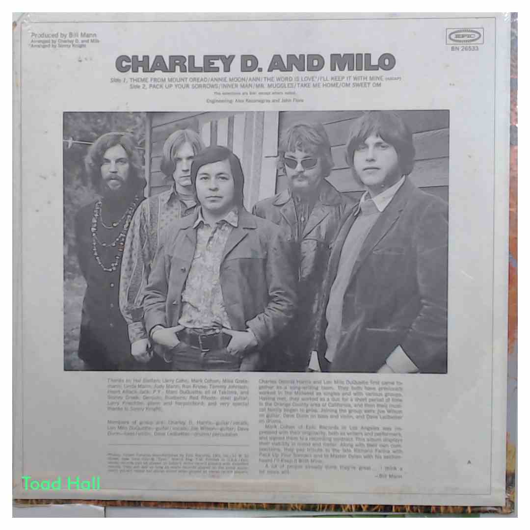 CHARLEY D. AND MILO Self Titled Vintage Sealed Vinyl LP